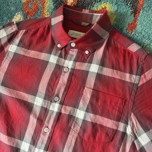 Saturdays NYC Red Plaid Cotton Button-Down Shirt